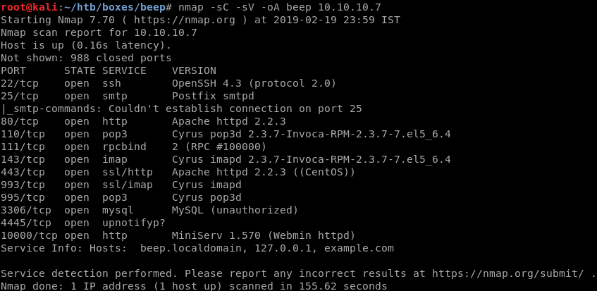 Beep Nmap