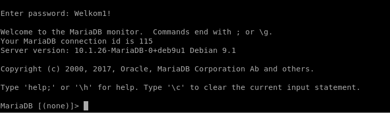 MariaDB login