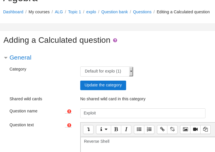 Adding a Question